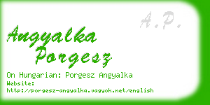 angyalka porgesz business card